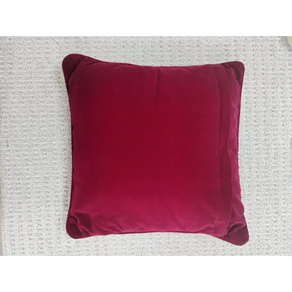 Vtg Rose Handmade Needlepoint Pillow 13